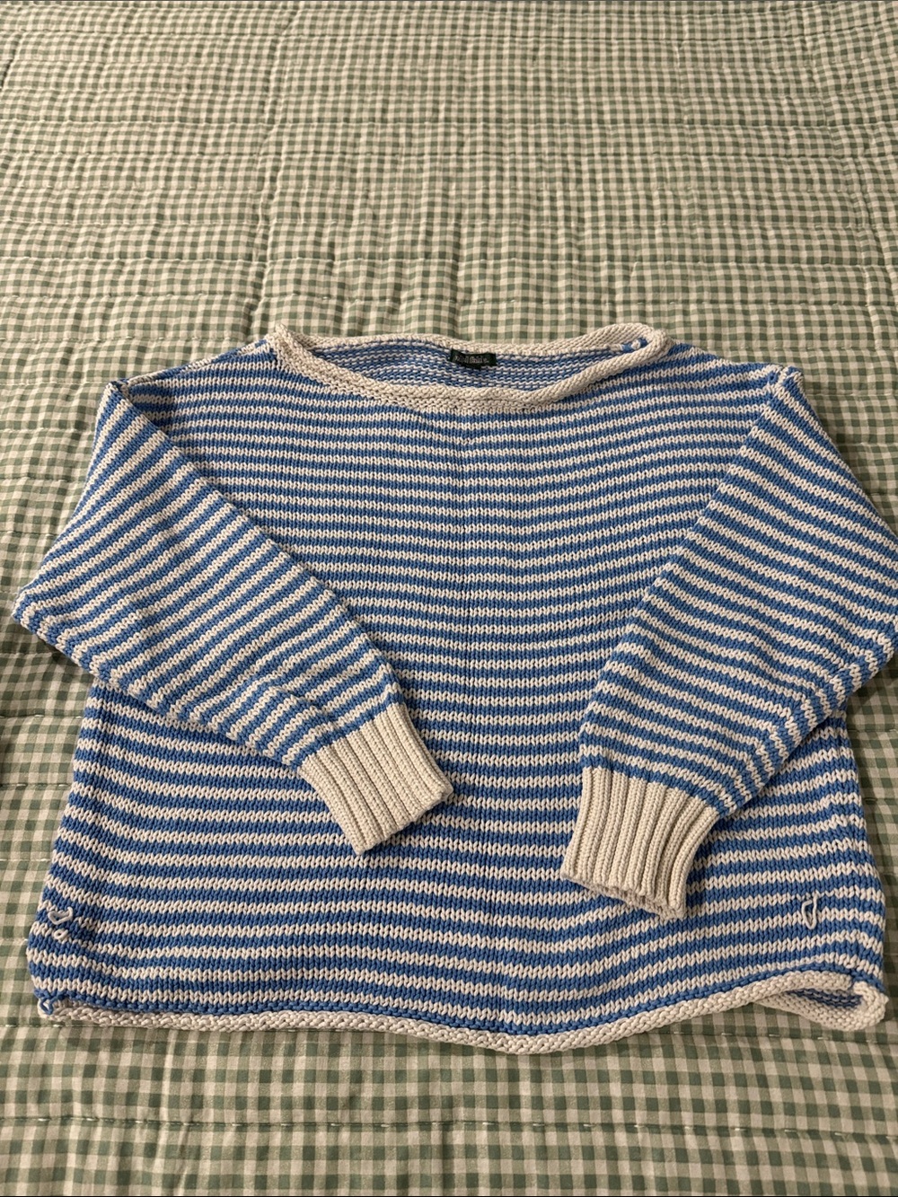wild fable Blue and White Striped Scoop-Neck Knit Sweater